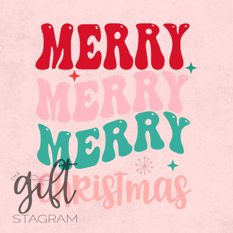 Merry Merry Merry Christmas Tag DIGITAL DOWNLOAD Merry Christmas Gift Tag Christmas Gift Tag 3x3 ... | Etsy (US)