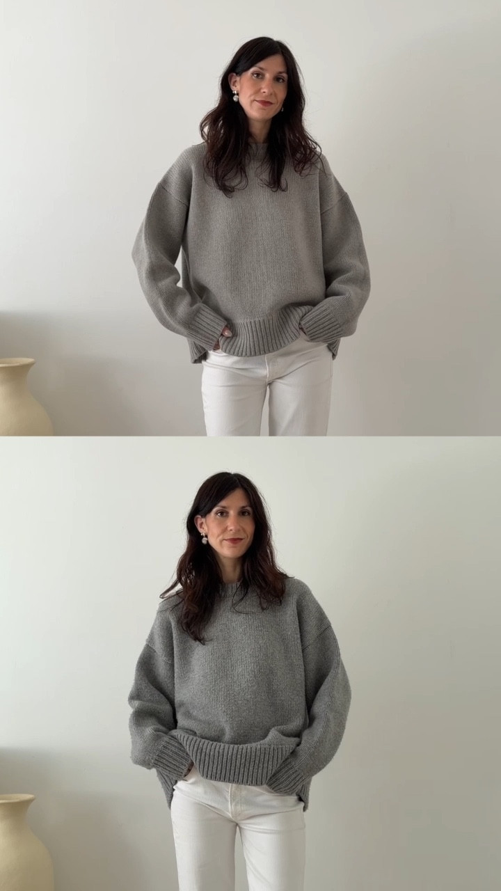 I think I found the BEST dupe for The Row Ophelia knit 👀 size up if you can. I wear size M