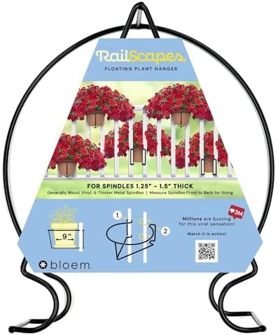 Bloem RailScapes Adjustable Floating Planter Hanger, Fits 1.25”-1.5” Balcony Railing Spindles... | Amazon (US)