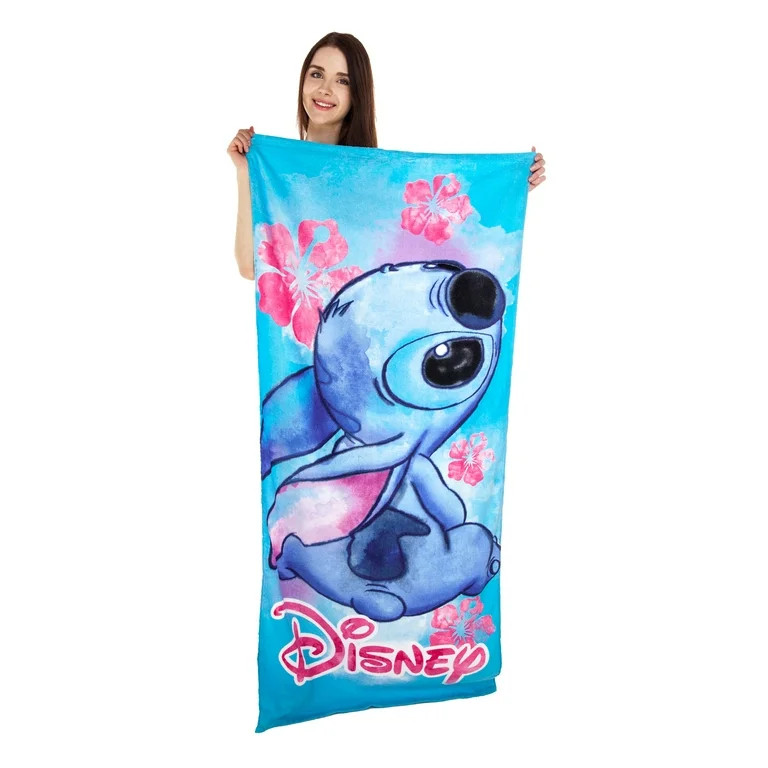 Disney Floral Stitch Beach Towel | Walmart (US)