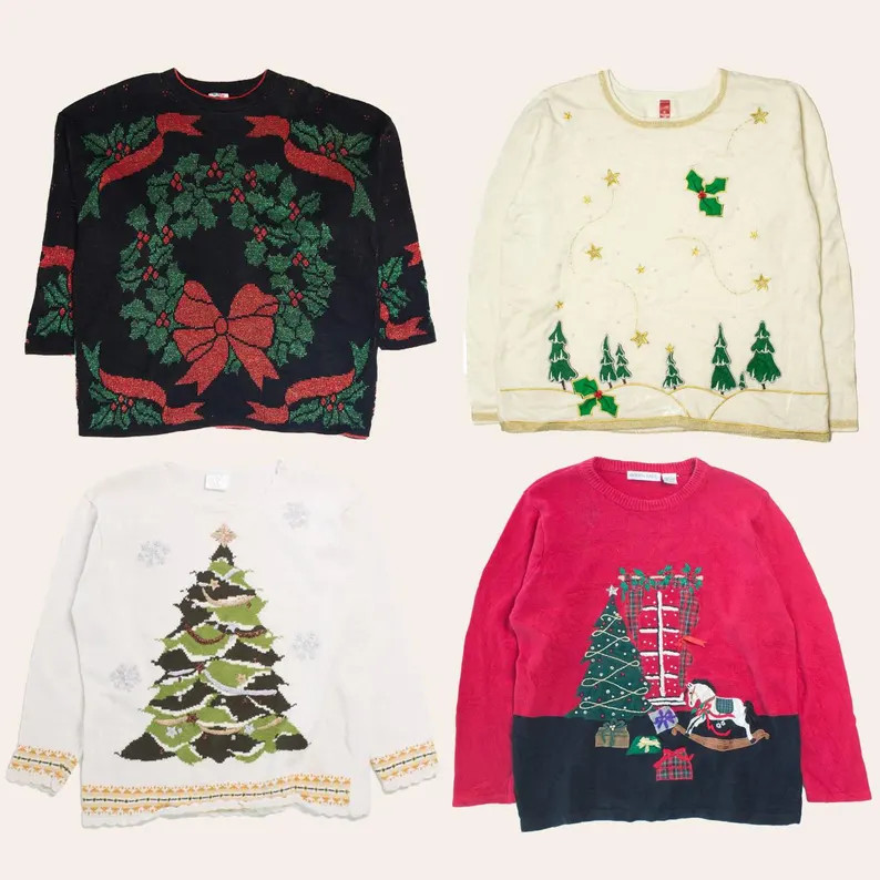 Mystery Vintage Ugly Christmas Sweater - Etsy | Etsy (US)