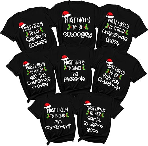 Matching Family Christmas Shirts Most Likely to Superlative Tee, Funny Pajamas Holiday Vacation O... | Amazon (US)