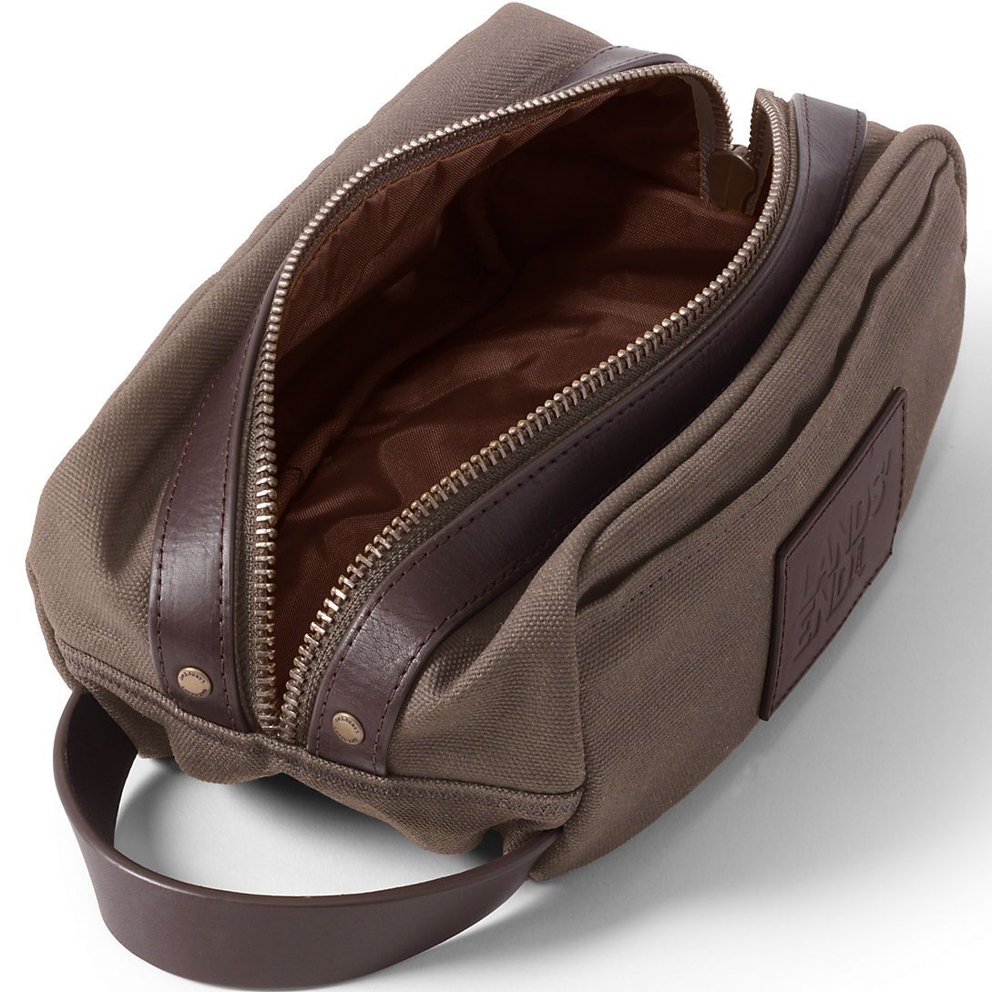Waxed Canvas Travel Dopp Kit Toiletry Bag | Lands' End (US)