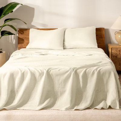 Linen Natural Queen Bed Sheet Set by Bare Home | Target