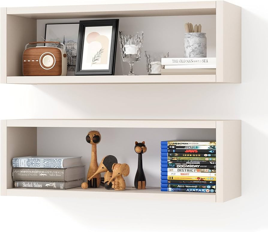 Kaboon 24in Floating Cube Shelves Set of 2, Display Shelves Wall Mount, Decorative Hanging Shelve... | Amazon (US)