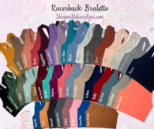 Zenana Ribbed Racerback tank 36 colors crop top Brami Bralette S-XL 32A - 40DD  | eBay | eBay US