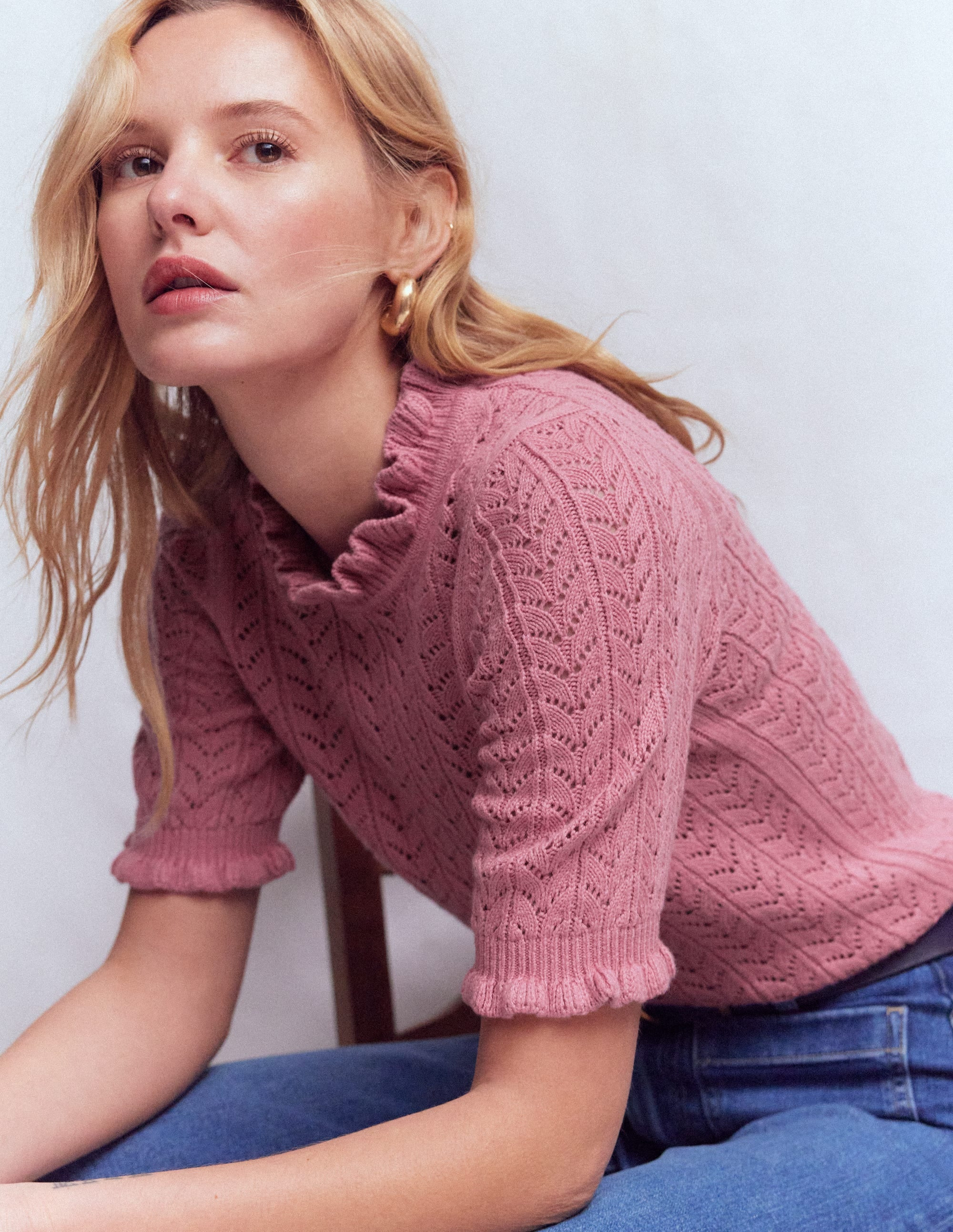 Eloise Frill T-Shirt-Spring Blossom Pink | Boden (US)