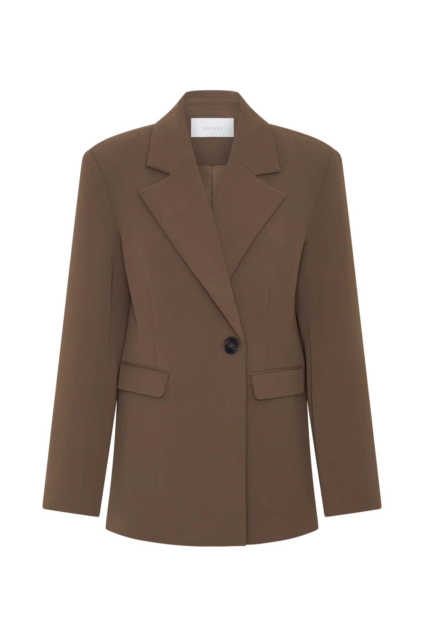 Mateo Oversized Blazer - Cacao Brown | Meshki UK