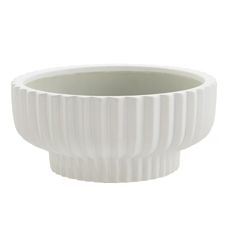 Better Homes & Gardens Pottery 12" Fischer Round Ceramic Planter, White | Walmart (US)