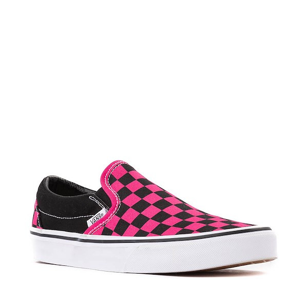 Vans Slip-On Checkerboard Skate Shoe - Pink / Black | Journeys