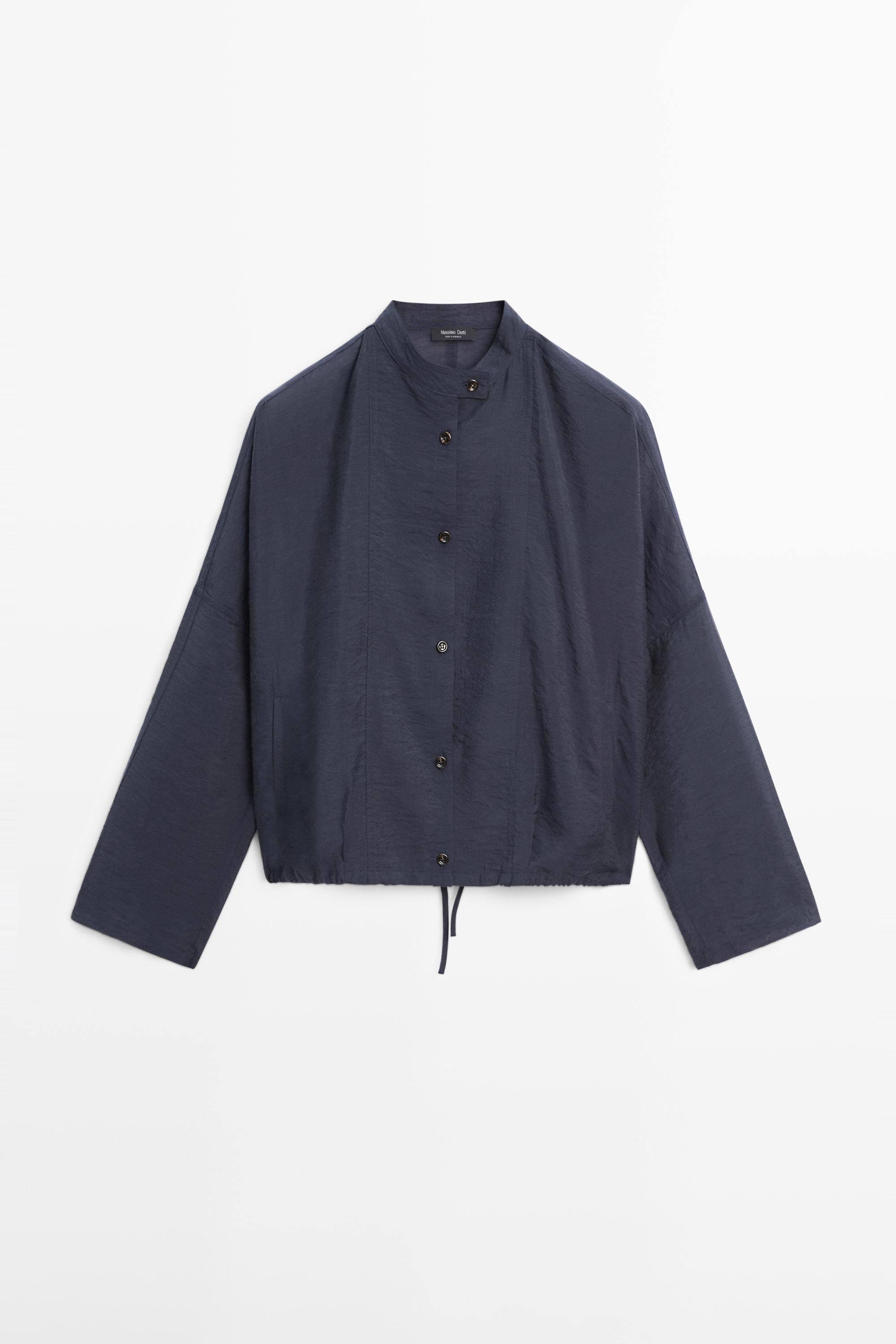 VIEW LOOK
Stand collar bomber jacket with button details

 $200  Colour  Medium Blue  Add to bask... | Massimo Dutti US