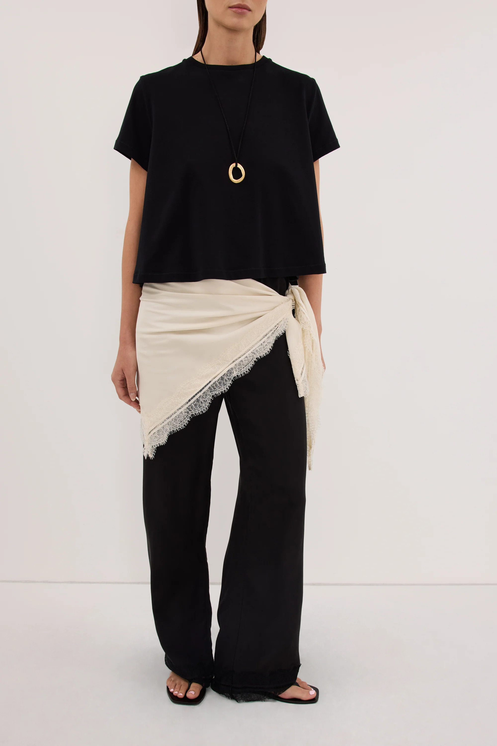 ANDREA SANDSTONE CUPRO LACE SCARF | DISSH