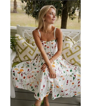 Antonio Melani x Style by Simkins Maybry Floral Print Poplin Sweetheart Neck Sleeveless Dress | D... | Dillard's