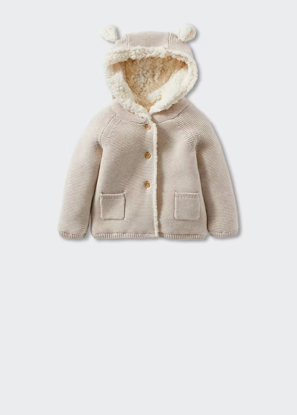 Knitted cardigan with faux-fur lining  -  Girls | Mango Kids USA | MANGO (US)
