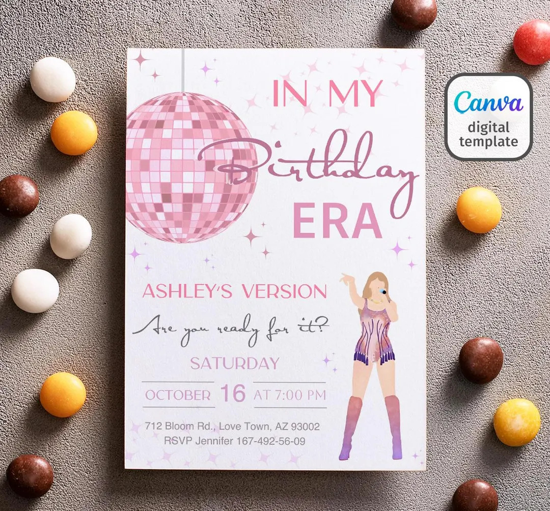The Eras Tour Birthday Party, Printable Taylor Swift Birthday Invite, Music Girl Birthday Invitat... | Etsy (US)