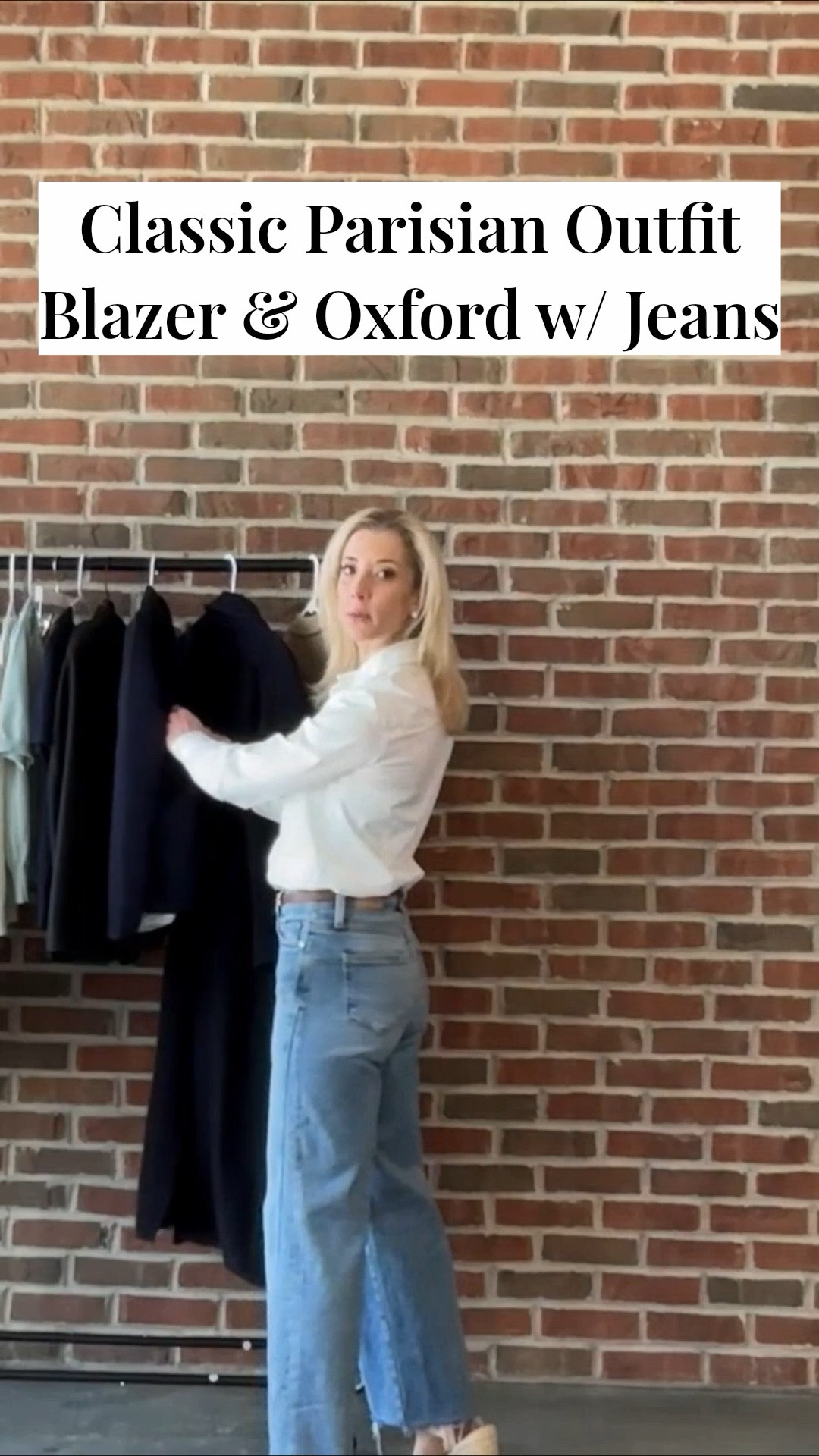 Classic Parisian Outfit- Blazer & Oxford w/ Jeans for LTK petite sizes and LTK seasonal ootd 

#LTKSeasonal #LTKPetite #LTKootd