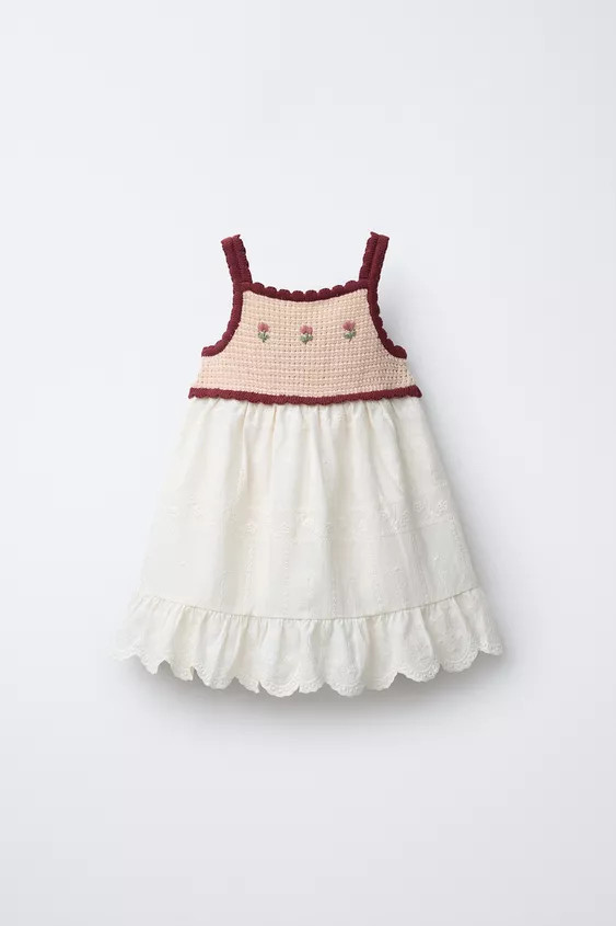 COMBINED KNIT CROCHET DRESS | Zara Canada