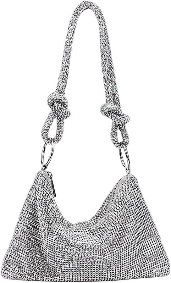 UMREN Rhinestone Hobo Bags for Women Chic Evening Handbag Sparkly Crystal Cluth Purse for Party C... | Amazon (US)