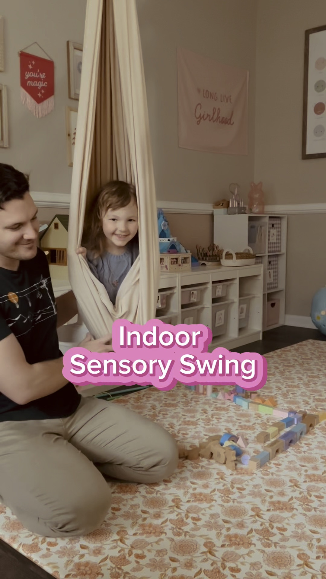 Indoor/outdoor sensory swing that easily grows with your little one! The perfect addition to your playroom 🩷

#LTKfamily #LTKhome #LTKkids