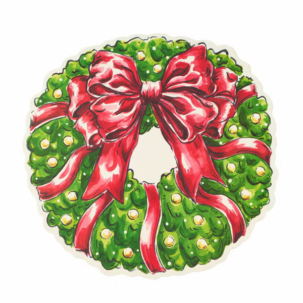 Hester & Cook Die Cut Holiday Wreath Placemats Pkg/12 | The Container Store