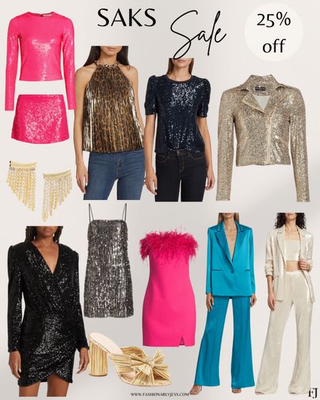 Shop this Saks sale for 25% off these beautiful outfits! Perfect for holiday events coming up! Great Christmas outfits and NYE outfits! 

#LTKGiftGuide #LTKHoliday #LTKsalealert