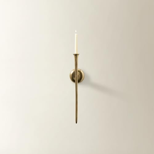 Aspar Wall Candle Sconce, 20 Inch, Vintage Gold | Wall Mounted Candle Holder, Elegant Hook Design... | Amazon (US)