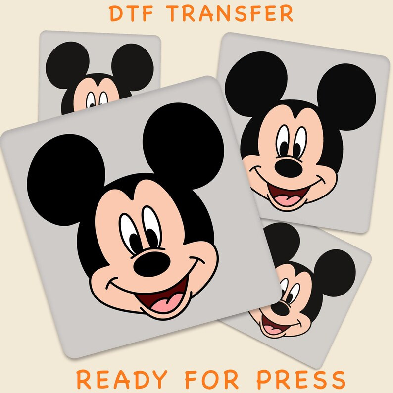 Disney Mickey Head DTF, Disney Friends Ready to Press, Ready for Ship, Disney Heat Transfer, Full... | Etsy (Global)