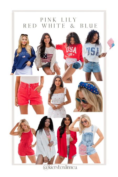 Pink lily just launched their red white and blue apparel and accessories ! So many cute options. I always size up one in sweatshirts for an oversized fit. I order medium in tops :) 

Perfect styles for Memorial Day and 4th of July! Even great options for country concerts and festivals 

#LTKFestival #LTKFindsUnder50 #LTKSeasonal