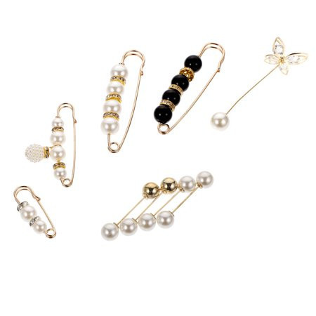 2 Sets Anti-explosion Buckle Simple Brooch Badge Vintage Decor Grace Jeans Clothes Decorative Pin Pearl Women s | Walmart (US)
