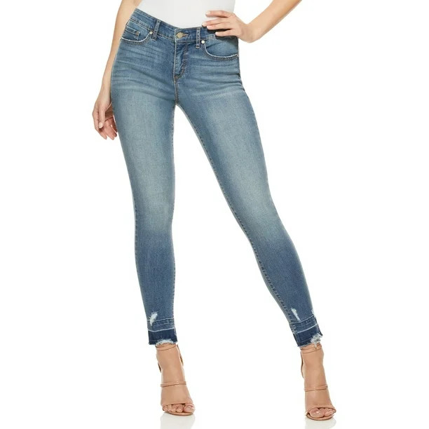 Sofia Jeans by Sofia Vergara Women’s Sofia Skinny Destroyed Hem Ankle Jeans | Walmart (US)