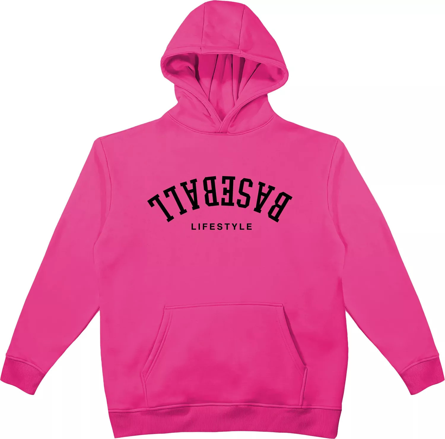 Baseball Lifestyle 101 Men's Upside Down Baseball Hoodie, Medium, Pink | DICK'S Sporting Goods