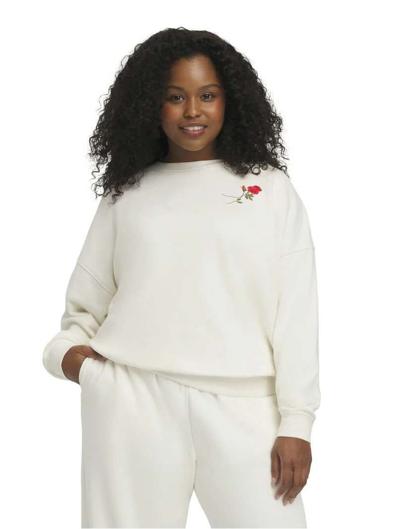 Mills by Millie Bobby Brown Women's Crew Neck Fleeced Terry Sweatshirt, Sizes XXS-XXL | Walmart (US)