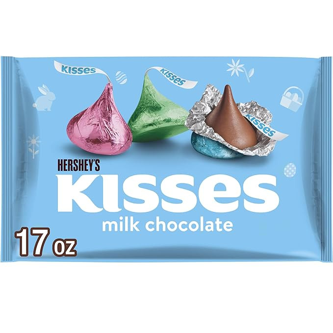 HERSHEY'S KISSES Milk Chocolate, Easter Candy Bag, 17 oz | Amazon (US)