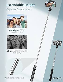 kzomKzoo Selfie Stick Tripod with Detachable Wireless Remote, 4 in 1 Extendable Portable Selfie S... | Amazon (US)