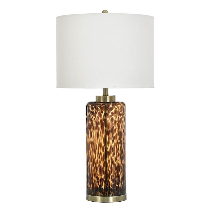 Tortoise Glass Lamp with Shade, 32" | At Home
