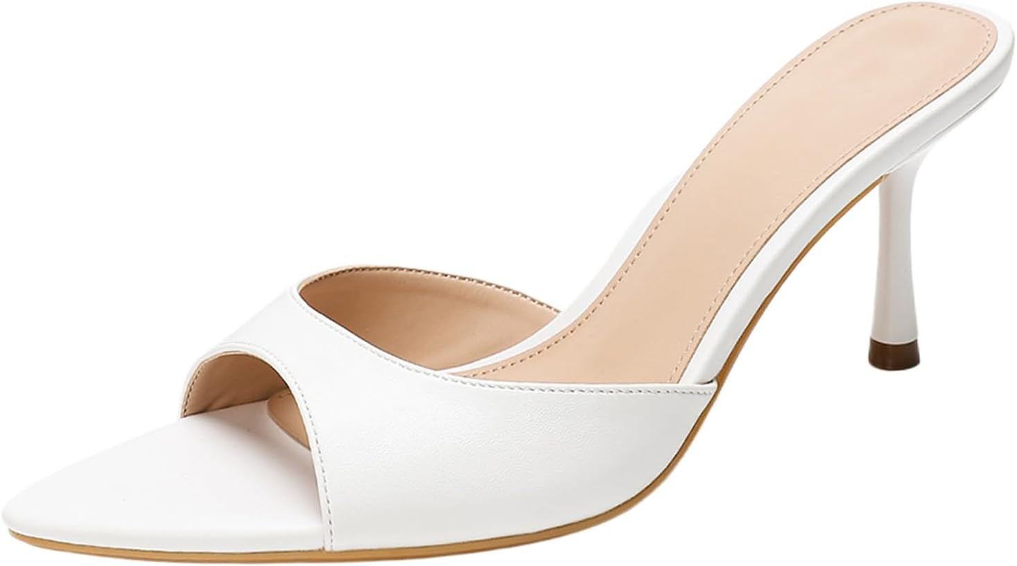 Women's Sexy Pointed Toe Stiletto Heel Mule Sandals Fashion Slip On Backless Non-Slip High Heel Dress Slide Sandals for Daily Casual Wedding Party | Amazon (US)