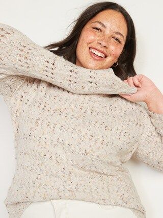Textured Cable-Knit Plus-Size Pointelle Sweater | Old Navy (US)