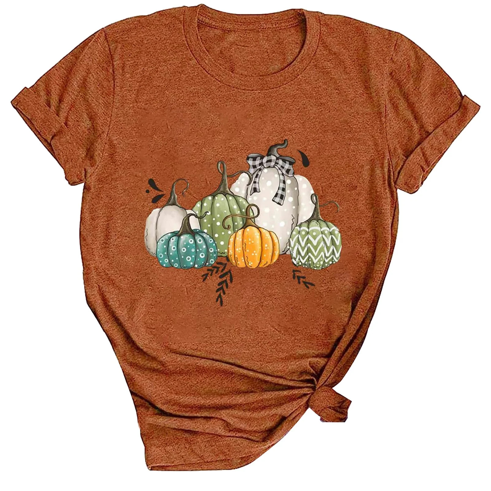 LGASWYX Fall Pumpkin Shirts Womens Casual Autumn Thanksgiving Graphic Tees Halloween Tops (Orange... | Walmart (US)