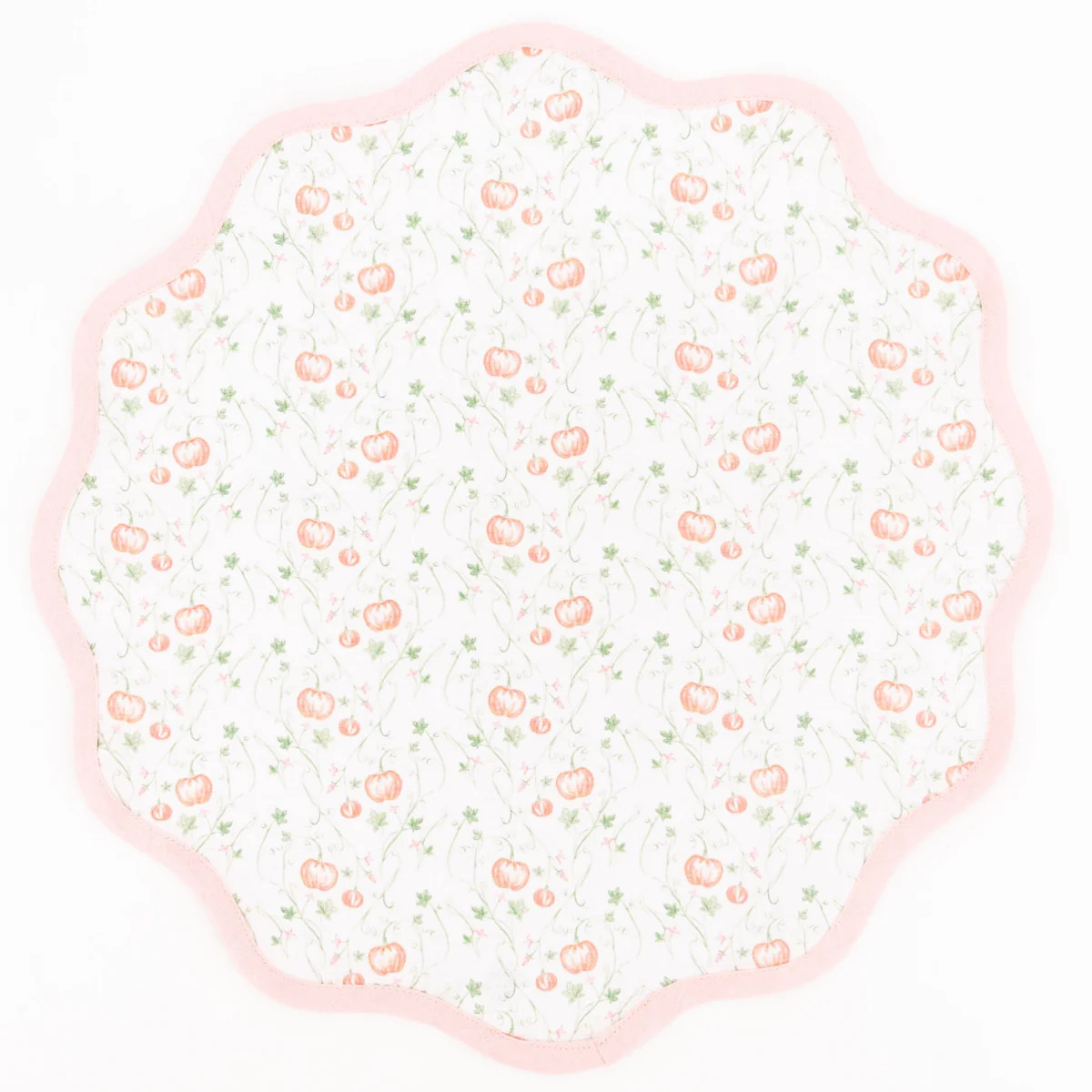 Scalloped Circle Placemat - Pumpkin Print | Dondolo