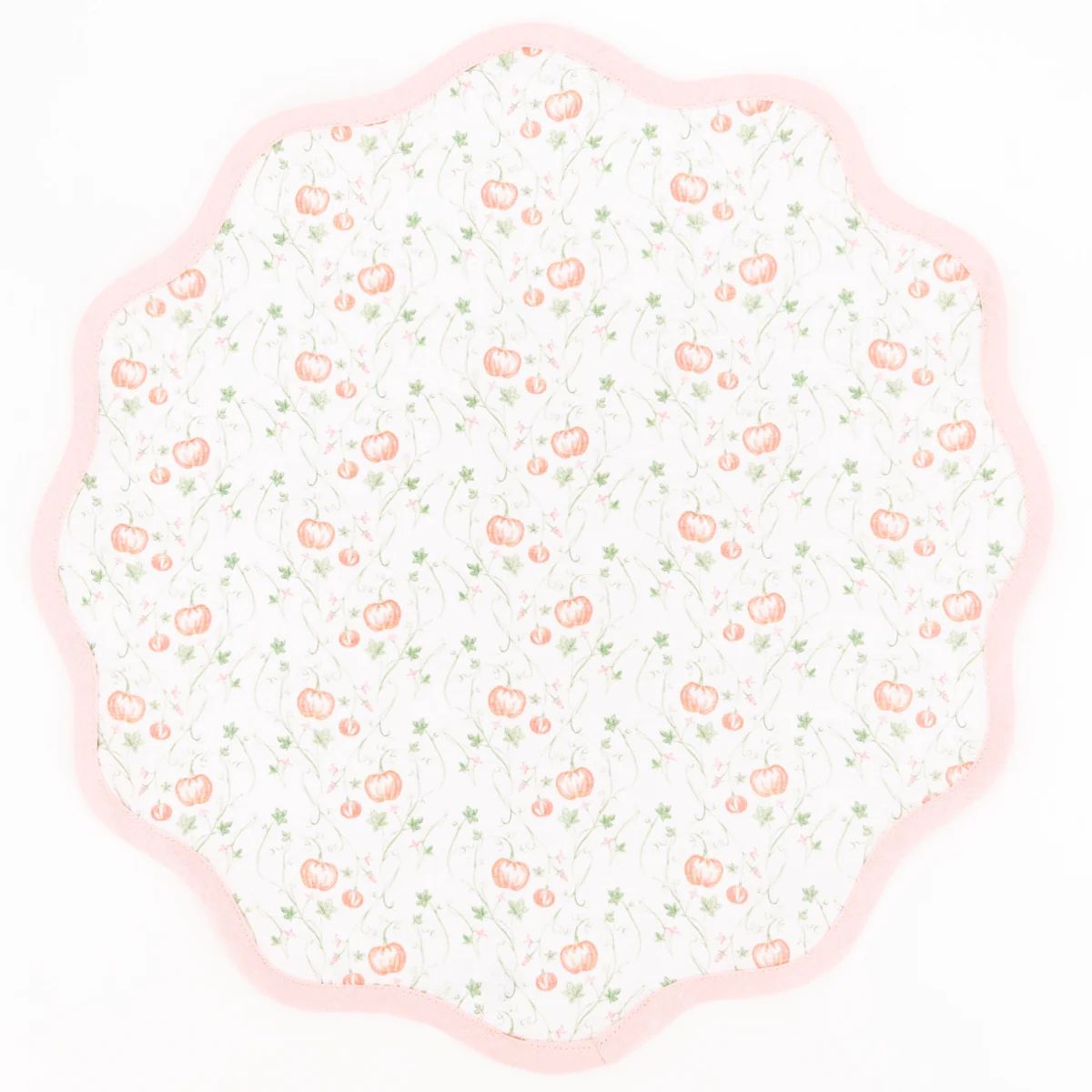 Scalloped Circle Placemat - Pumpkin Print | Dondolo