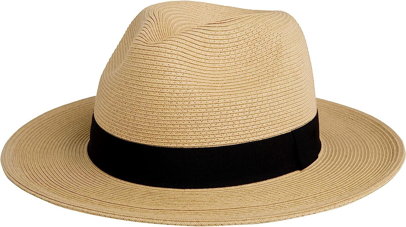 Pineapple&Star Sun Straw Fedora Beach Hat Fine Braid UPF50+ for Unisex… | Amazon (US)