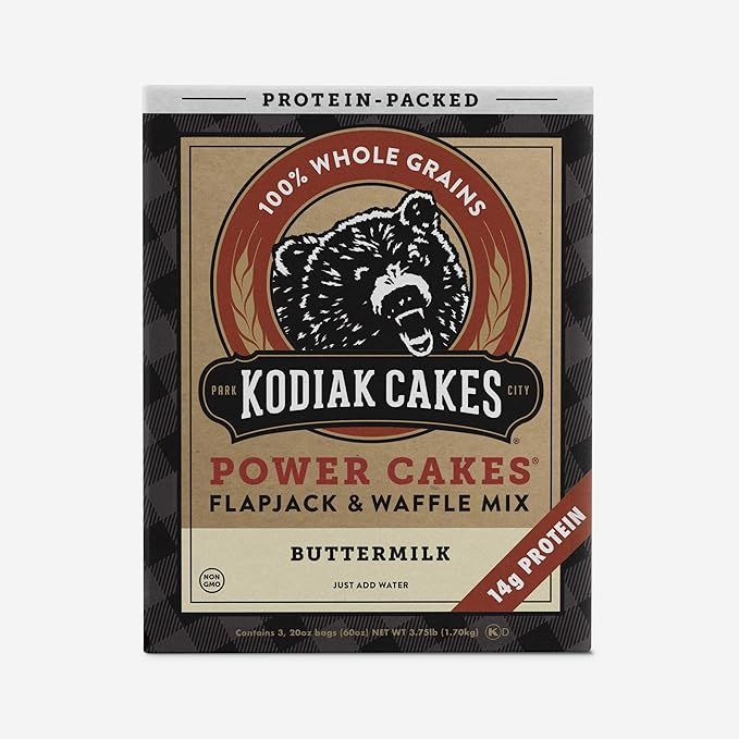Kodiak, Power Cakes Buttermilk Flapjack & Waffle Mix, 20 oz per count, 3 Count | Amazon (US)