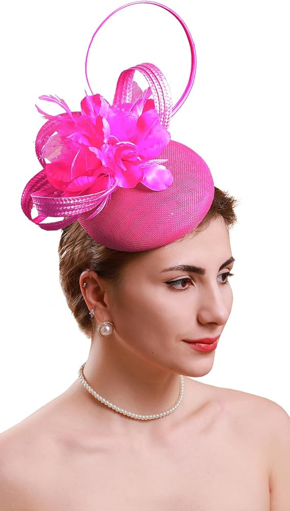 Cizoe Fascinators Hat for Women Kentucky Derby Headpiece Tea Party Hats Feather Wedding Headware ... | Amazon (US)