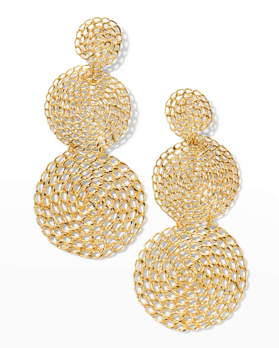 Onde Gourmette Hammered Chain Drop Earrings | Neiman Marcus