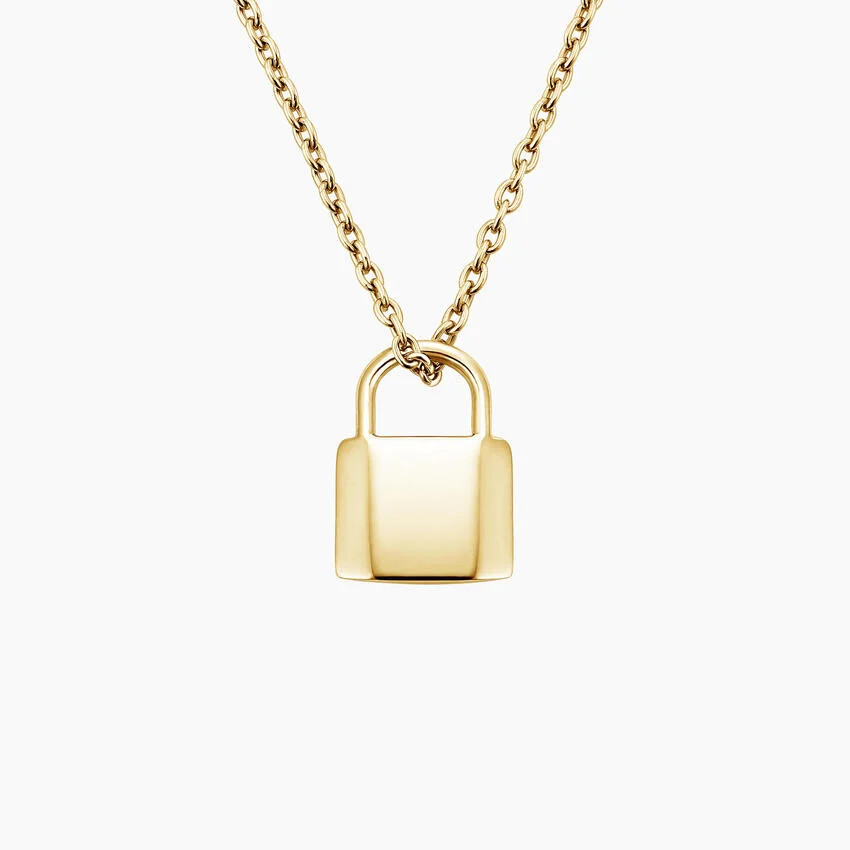 Lock Pendant Necklace in 14K Yellow Gold | Brilliant Earth