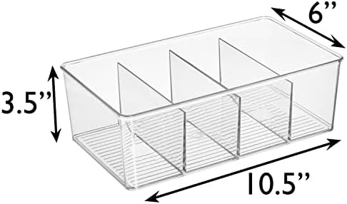 ClearSpace Plastic Pantry Organization Storage Bins with 4 Dividers (2 Pack) – Perfect Kitchen Organ | Amazon (US)