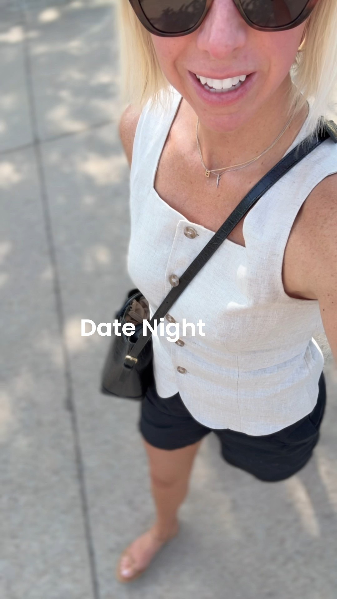 Linen separates (vest + shorts)look elevated for date night but also keep you cool in the heat 🥵

#LTKOver40 #LTKSummerEdit #LTKStyleTip