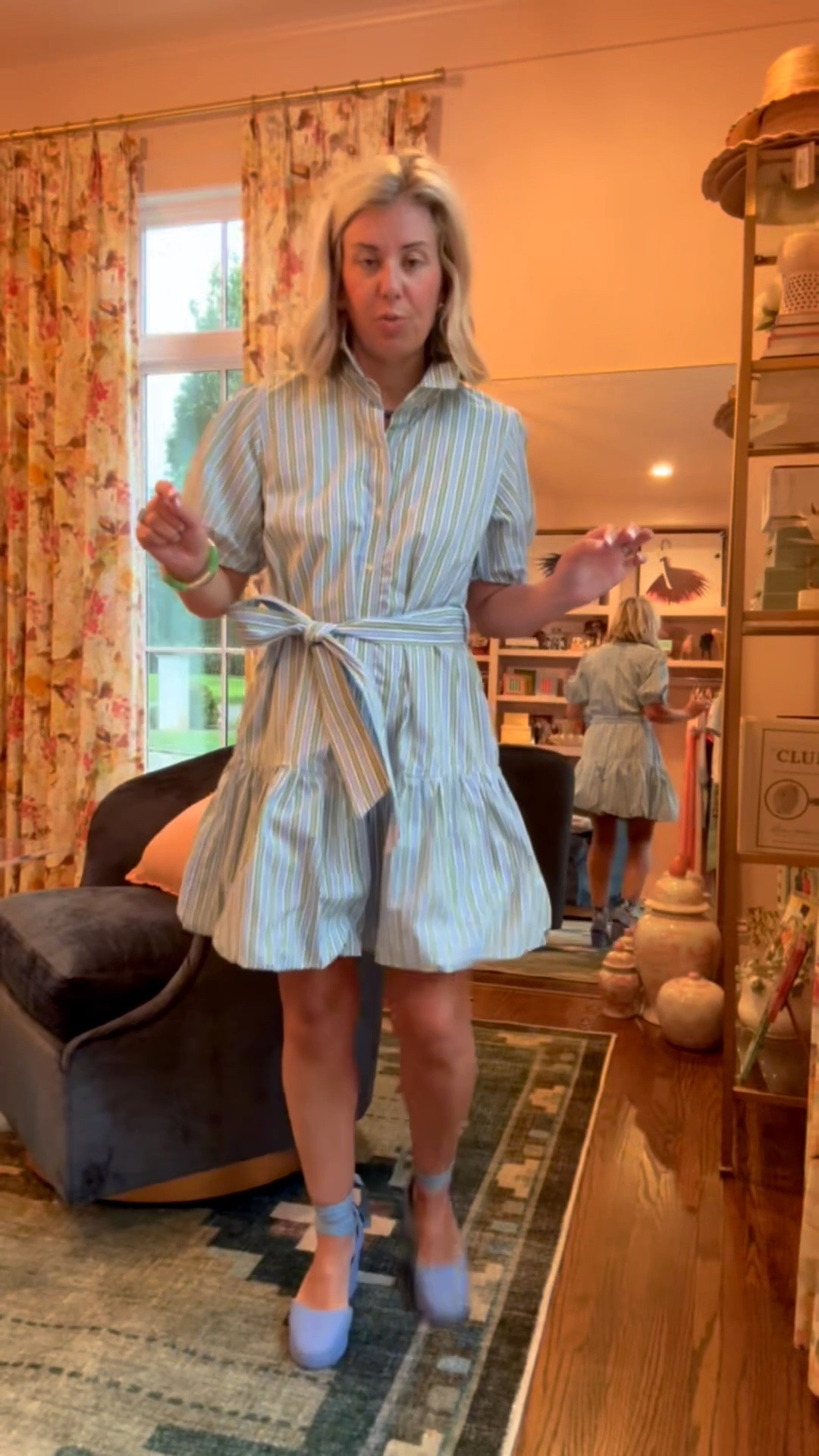 Oh, this one is going so fast! The bubble hem and tie waist is so flattering! I’m in small dress & 8 espadrille tts. 

*code Catherine20 at Allie + Bess

#LTKdayinmylife #LTKootd #LTKmomlife