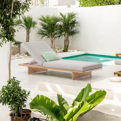 Teakwood Garden Sunbed Outdoor Chaise Lounge | Wayfair North America