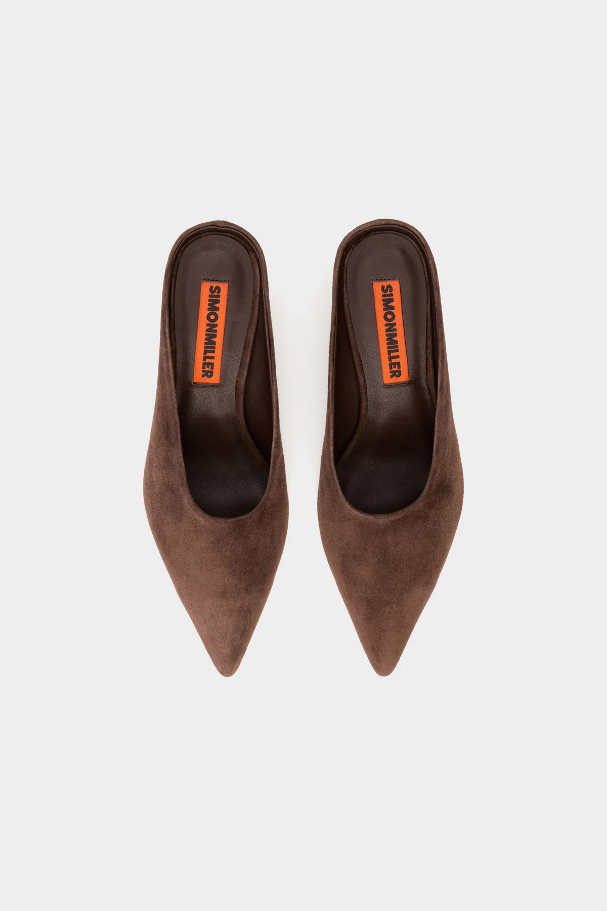 Suede
           Pointed Gala Mule in Chocolate | Simon Miller